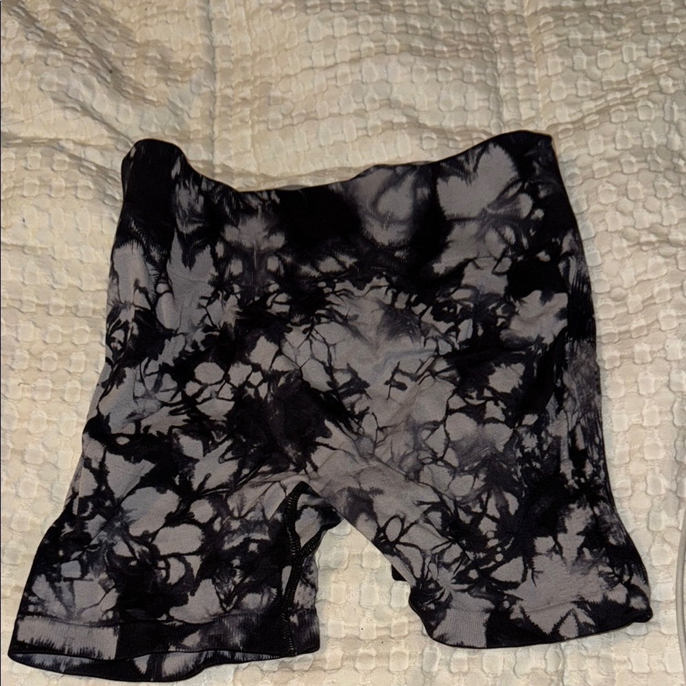 Black and Gray Patterned Shorts